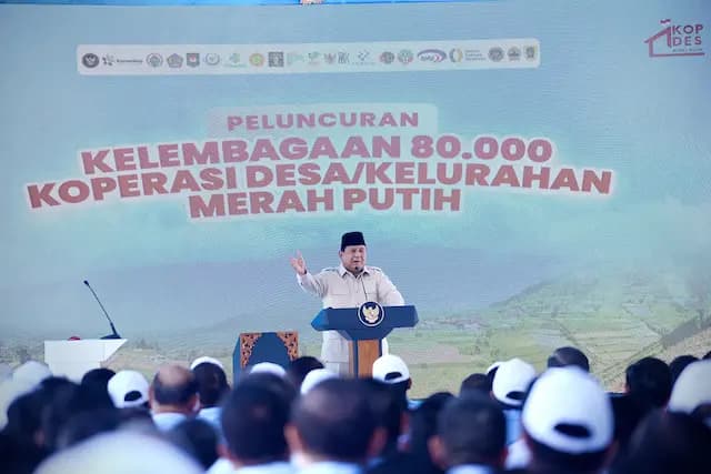 Presiden Republik Indonesia berbicara pada peluncuran Koperasi Desa/Kelurahan Merah Putih